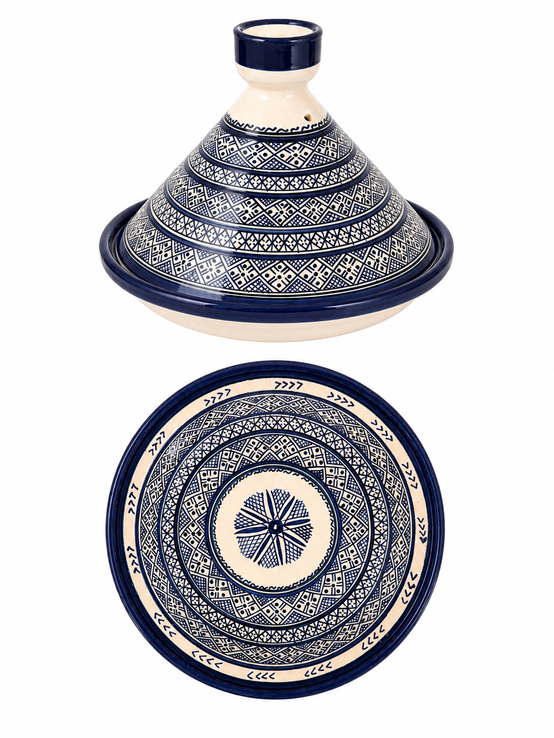 Tajine de cuisson traditionnel en terre cuite fait main