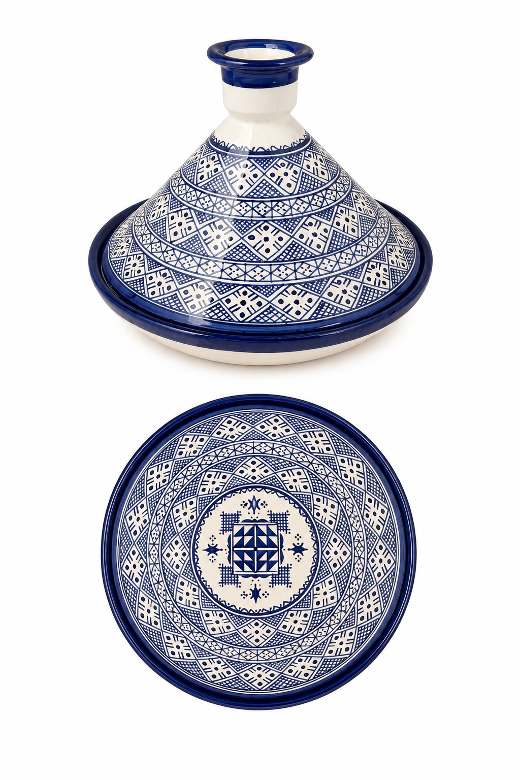 Tajine de cuisson traditionnel en terre cuite fait main