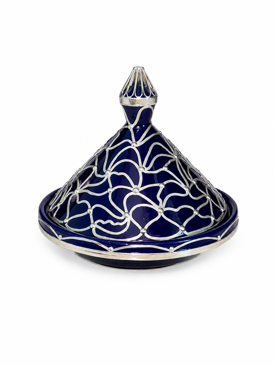 Tajine de cuisson traditionnel en terre cuite avec fil métallique fait main