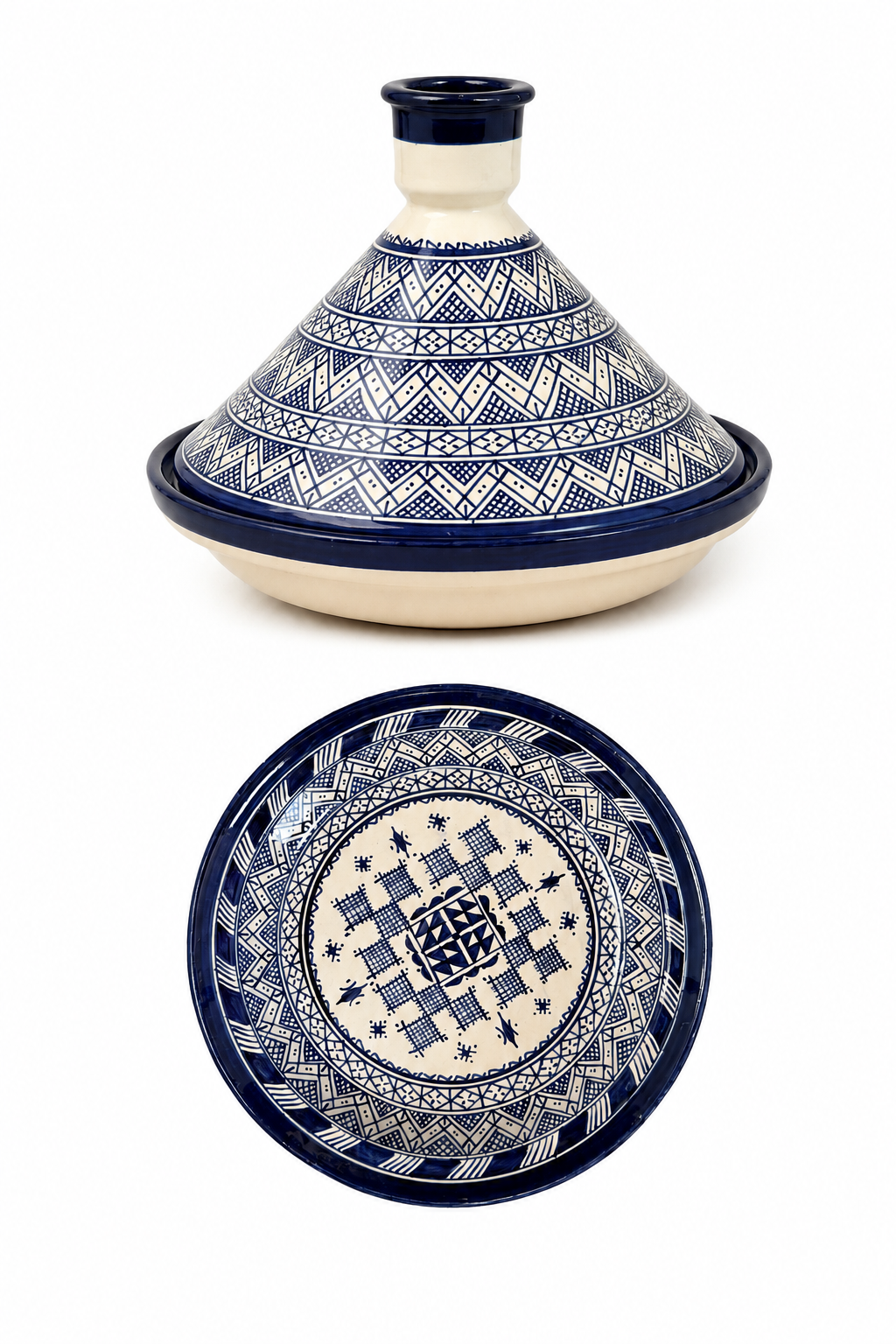 Tajine de cuisson traditionnel en terre cuite fait main