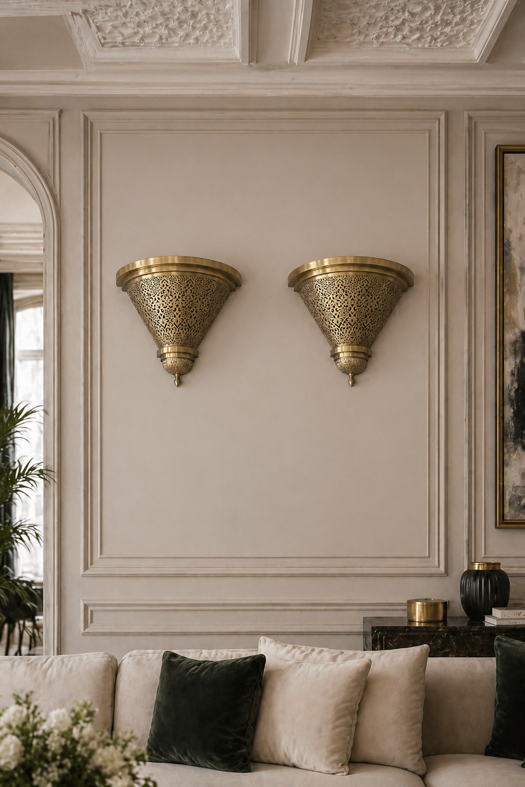 Applique murale triangle traditionnelle en cuivre