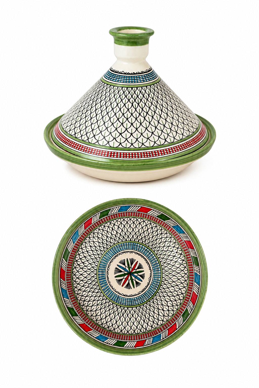 Tajine de cuisson traditionnel en terre cuite fait main