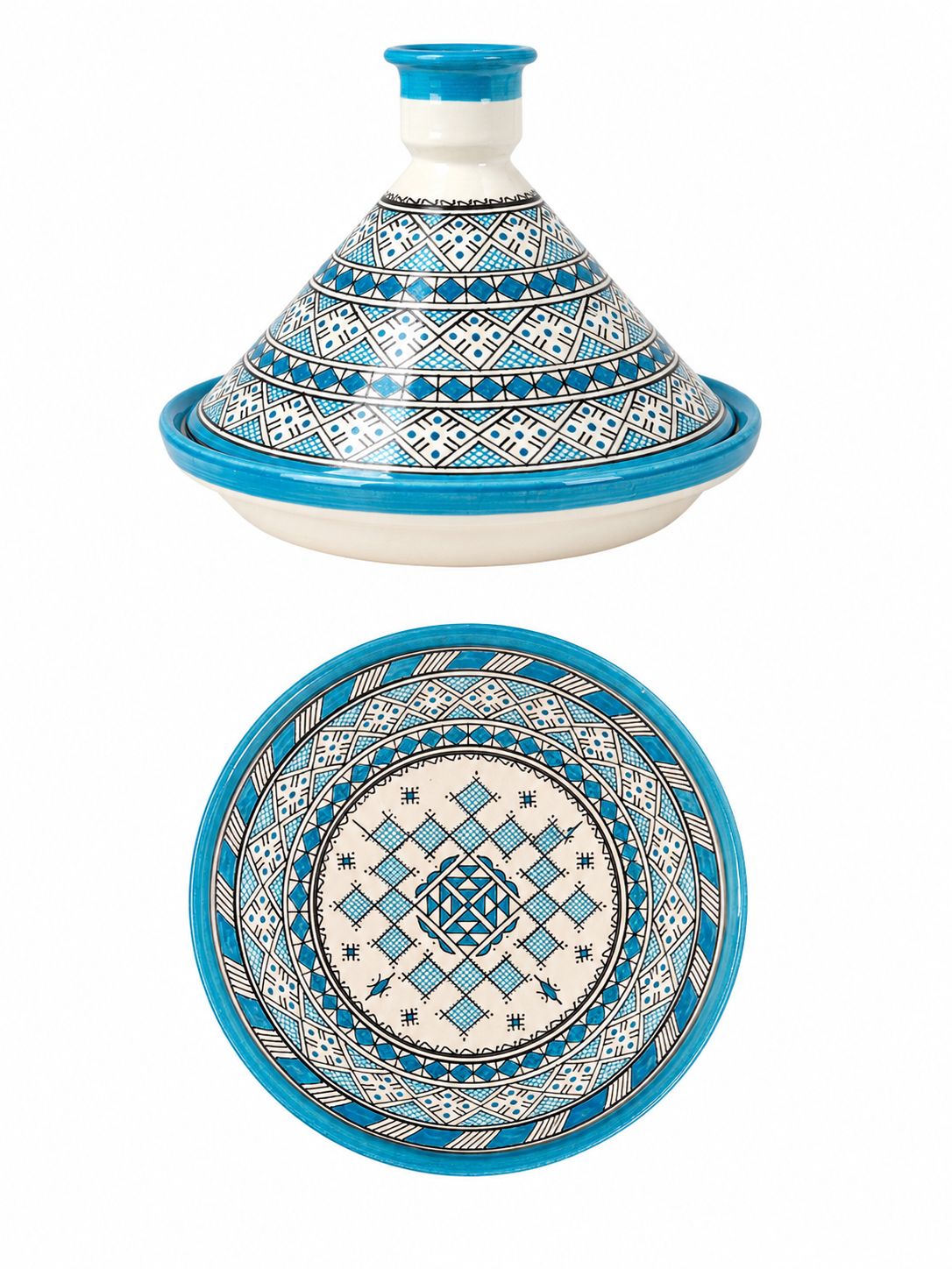 Tajine de cuisson traditionnel en terre cuite fait main