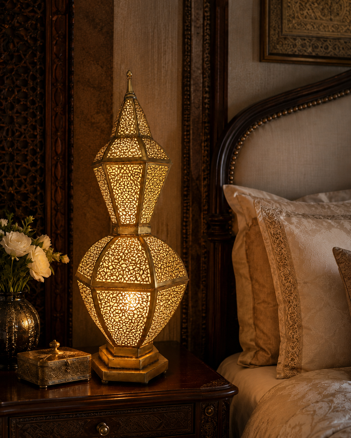 Abat-jour lampe de table en cuivre