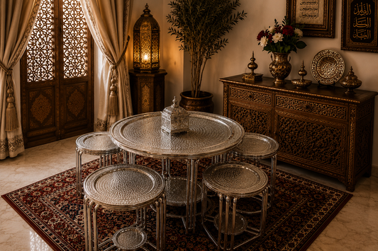 Table et ses petites en cuivre