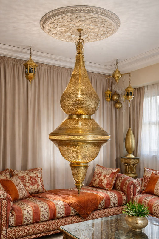 Lustre goutte en cuivre pour dôme