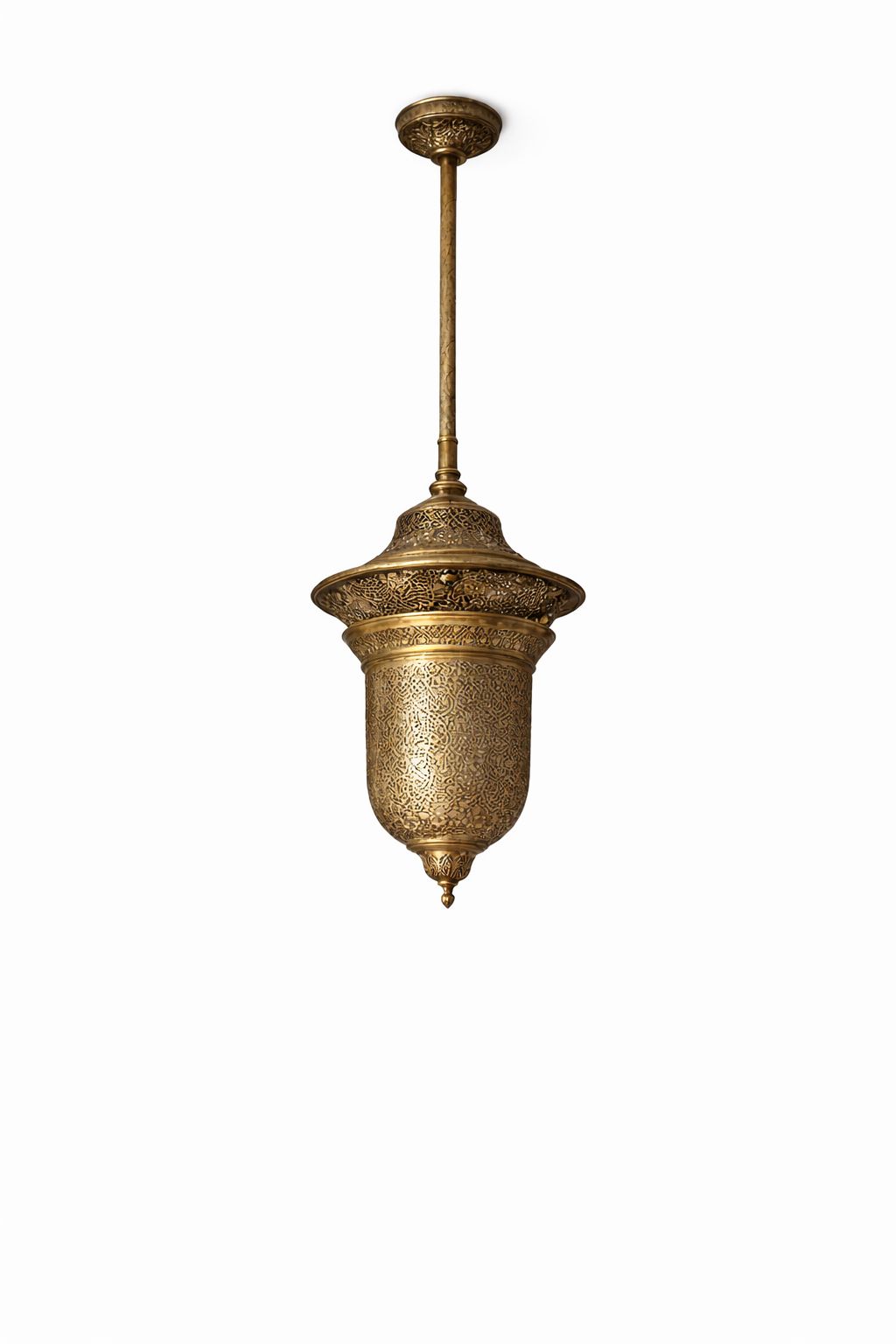 Suspension lanterne cylindrique conique en bas en cuivre