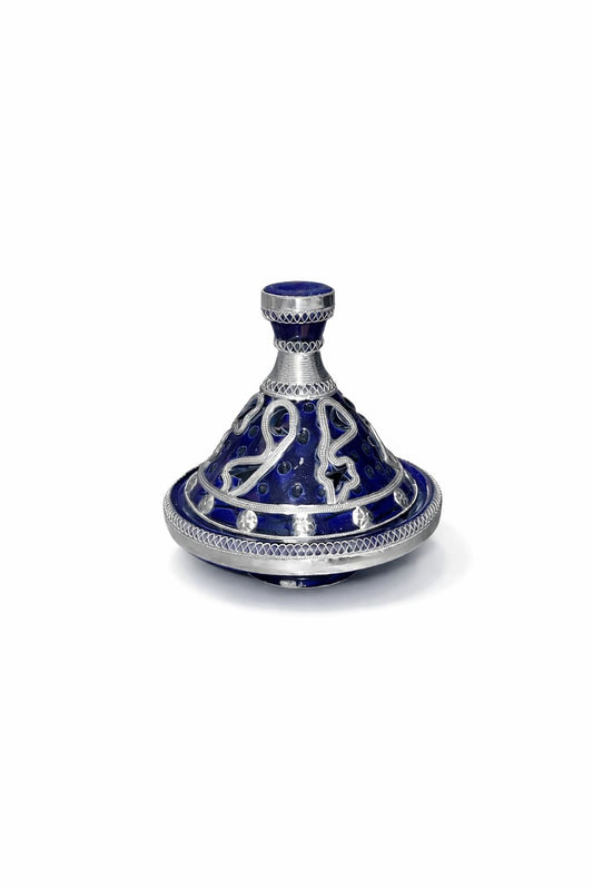 Tajine décoratif traditionnel pour épices en terre cuite avec fil métallique fait main