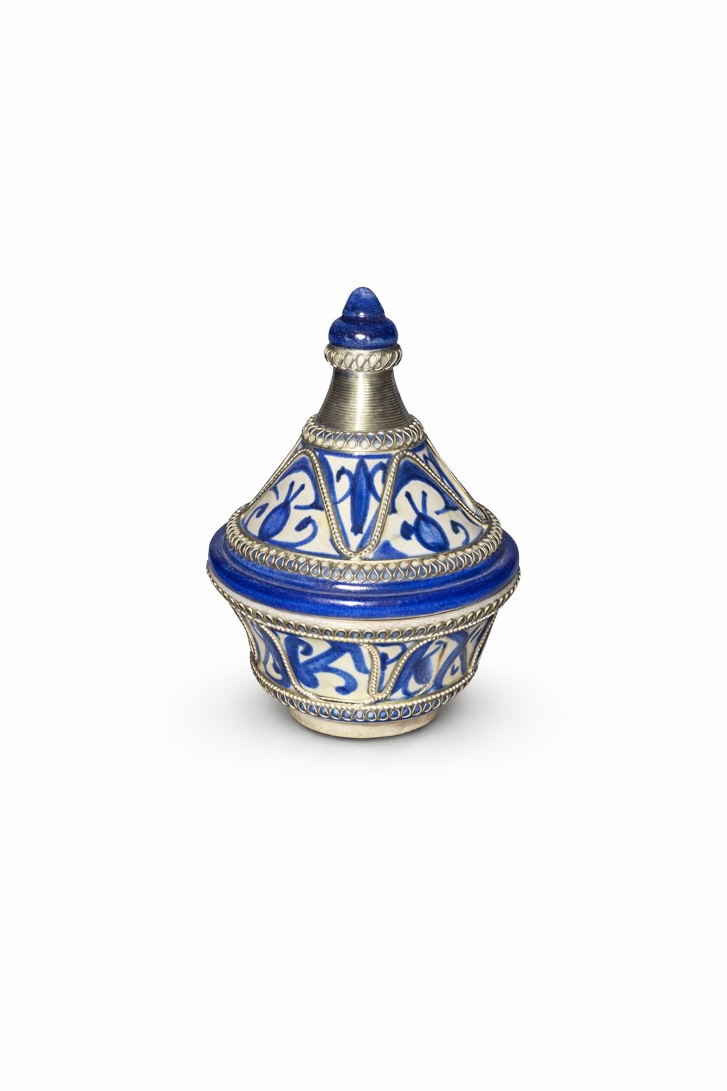 Tajine pour épices traditionnel en terre cuite avec fil métallique fait main