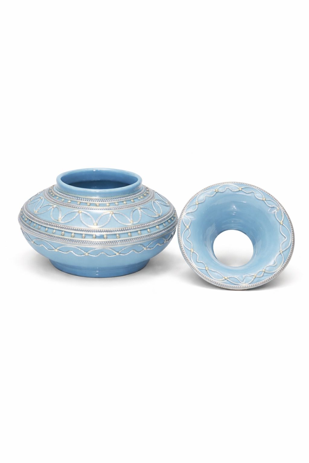 Cendrier décoratif traditionnel en poterie avec fil métallique fait main
