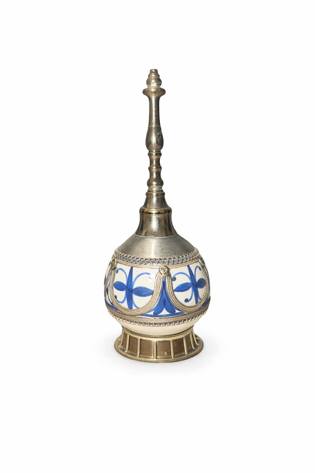 Flacon de parfum traditionnel en poterie avec fil métallique fait main