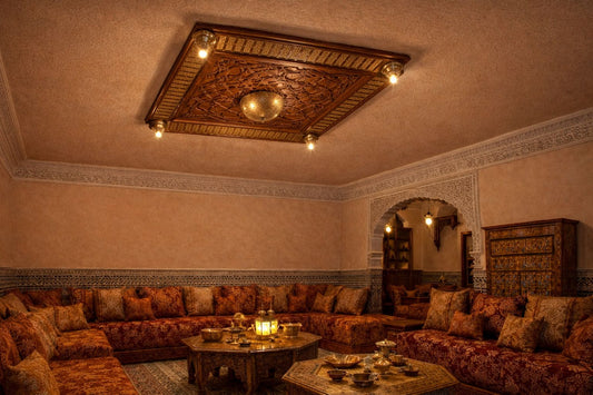 Tableau plafond en cuivre et bois