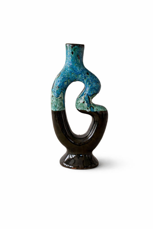 Handmade decorative terracotta bottle