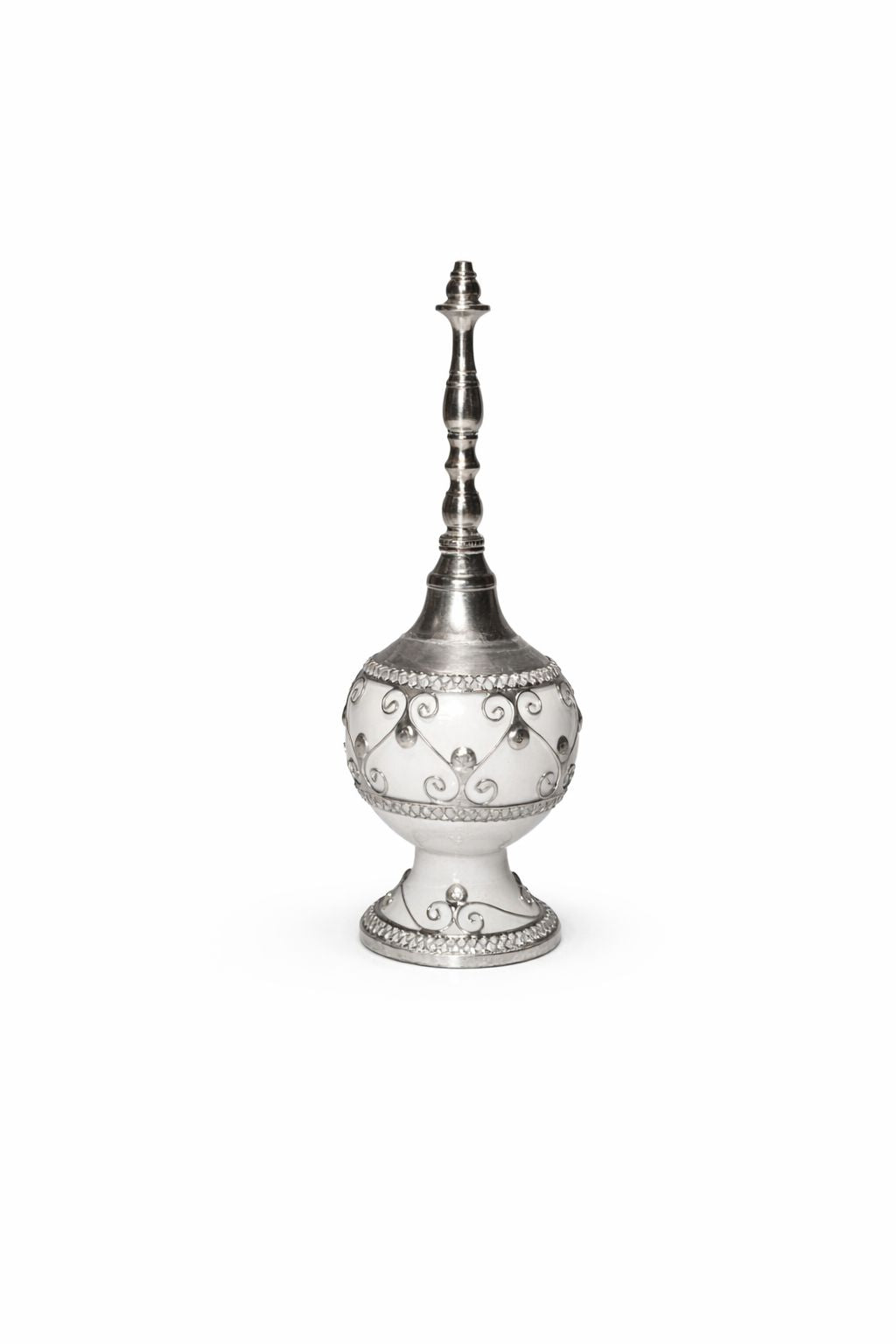 Flacon de parfum traditionnel en poterie avec fil métallique fait main