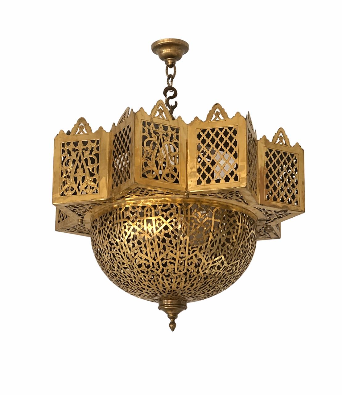 Lustre plafonnier en cuivre