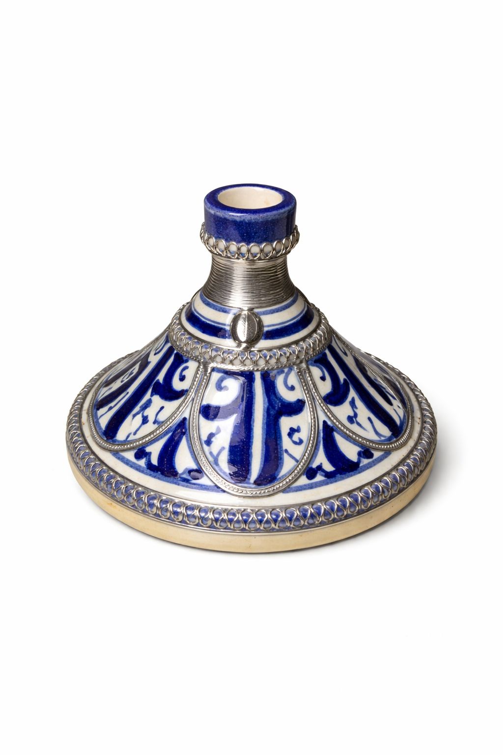 Tajine pour épices traditionnel en terre cuite avec fil métallique fait main