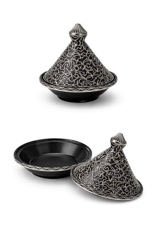 Tajine de cuisson traditionnel en terre cuite avec fil métallique fait main